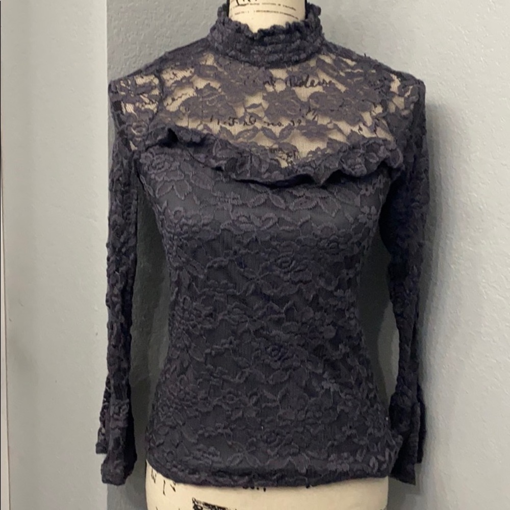 Beautiful Gray Lace Top